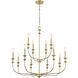 Savanne 12 Light 34 inch Vintage Brass Chandelier Ceiling Light